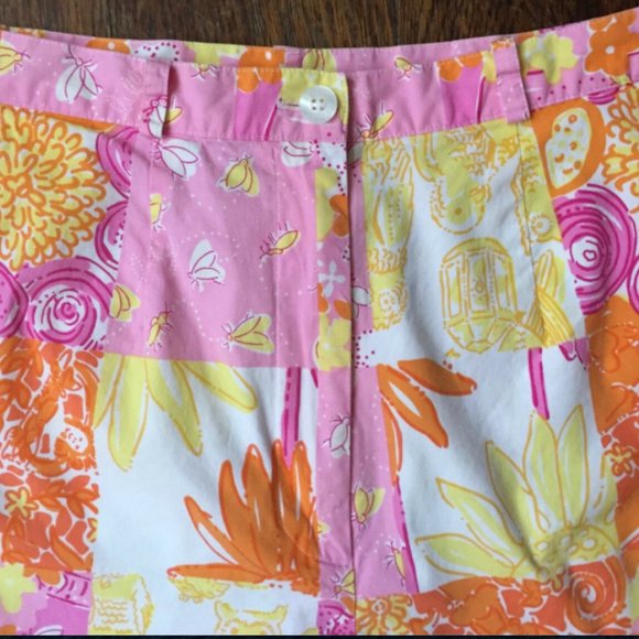 Lilly Pulitzer High Rise Patchwork Stretch Shorts - Picture 2 of 9
